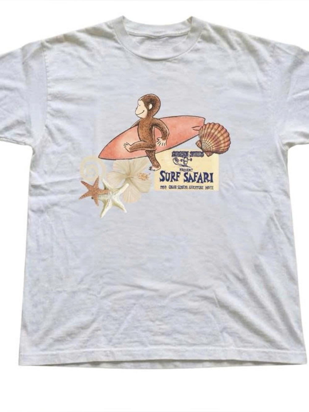 ' White 'Surf Safari' Graphic T-Shirt